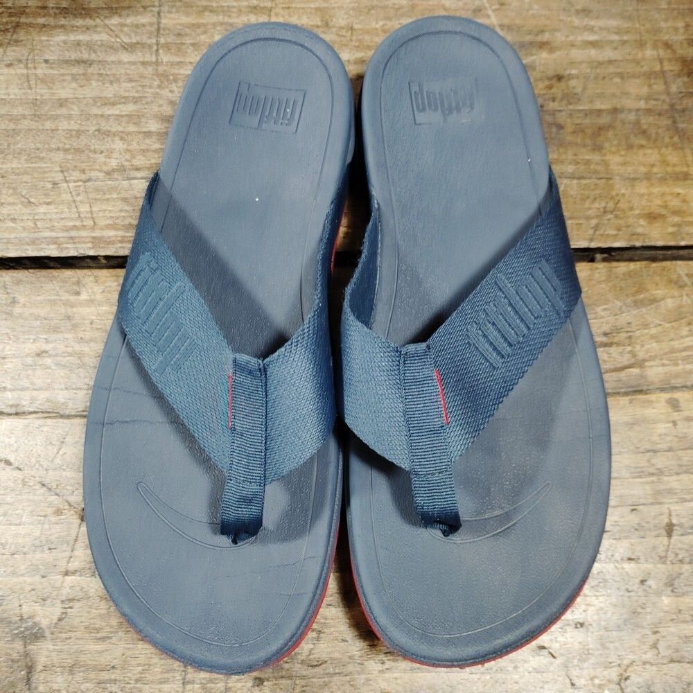 Fitflop Sandals Womens Sz 10 Flip Flop Slip On Thong Navy Blue Shoes